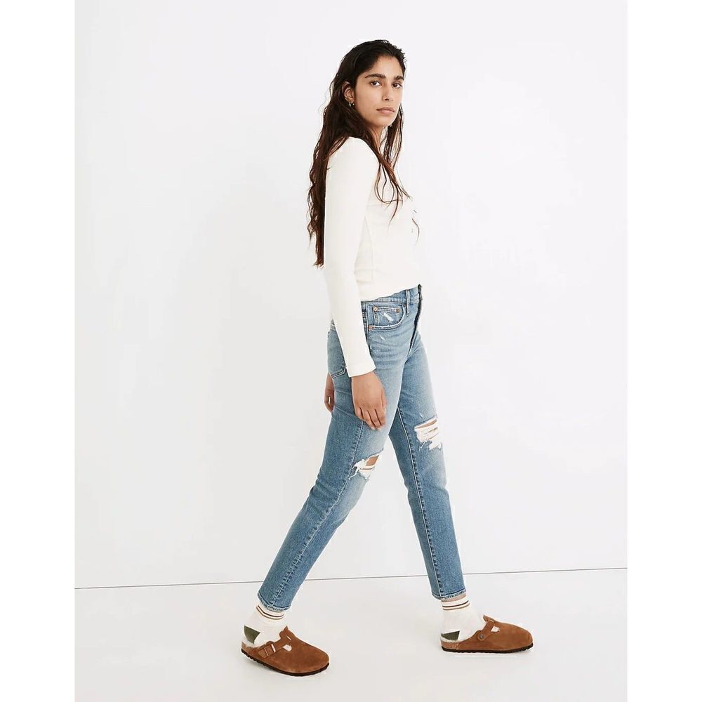 Madewell The Perfect Vintage Jean in Denman Wash Size 28 Distressed - Picture 3 of 10